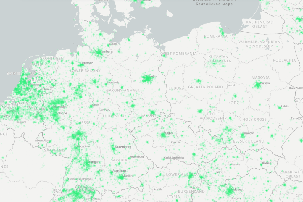 Mapa koparek Helium w Polsce i Europie